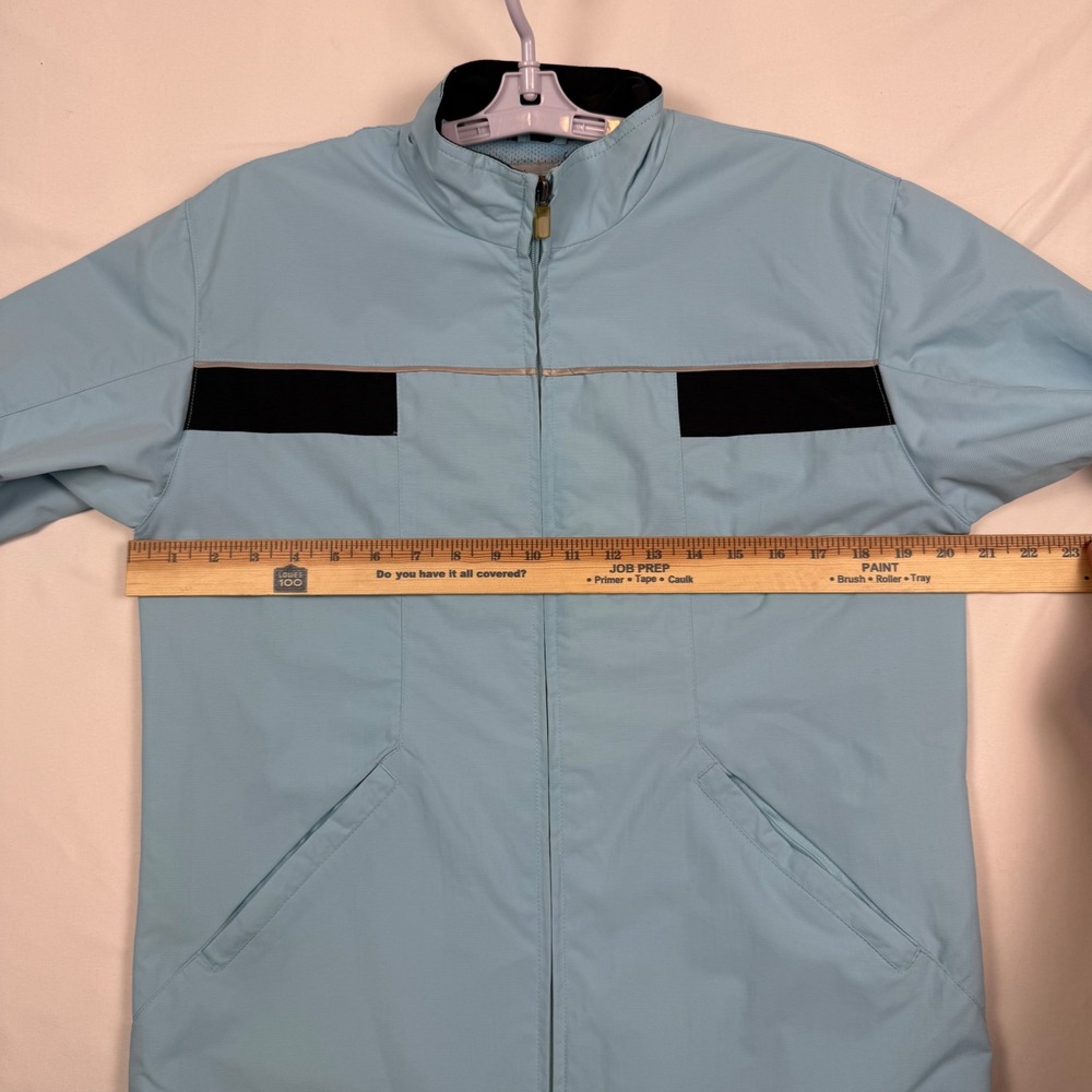 New Balance Mens Light Blue Full Zip Mesh Lined Windbreaker Jacket Medium - Picture 6 of 8